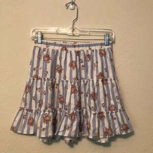 Show Me Your Mumu Lilla Skirt Palmetto Blue Floral Shades of Pink Charleston XS